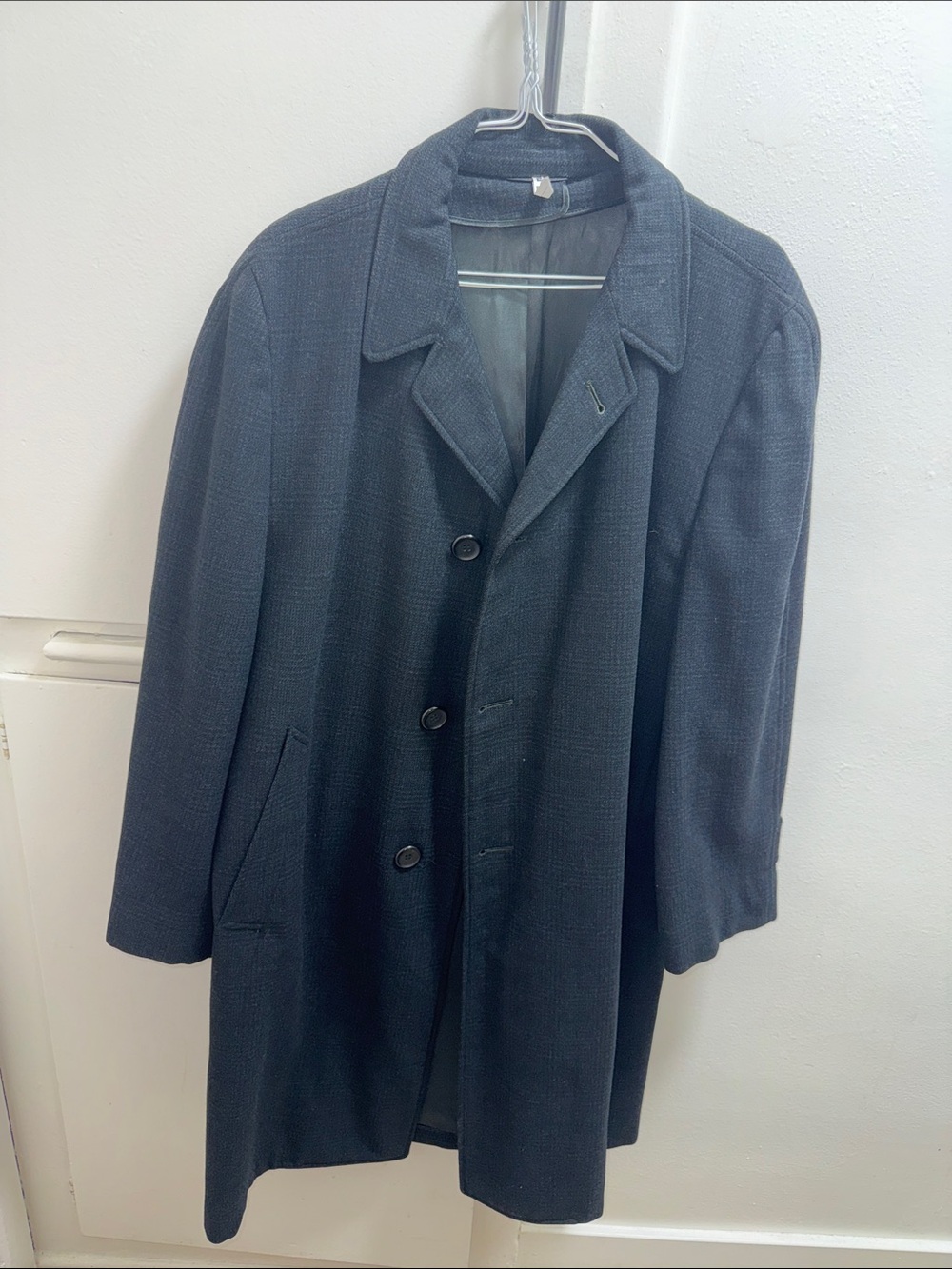 Vintage 1950s Penney's Town-Clad Charcoal Wool Peat Coat WinterF